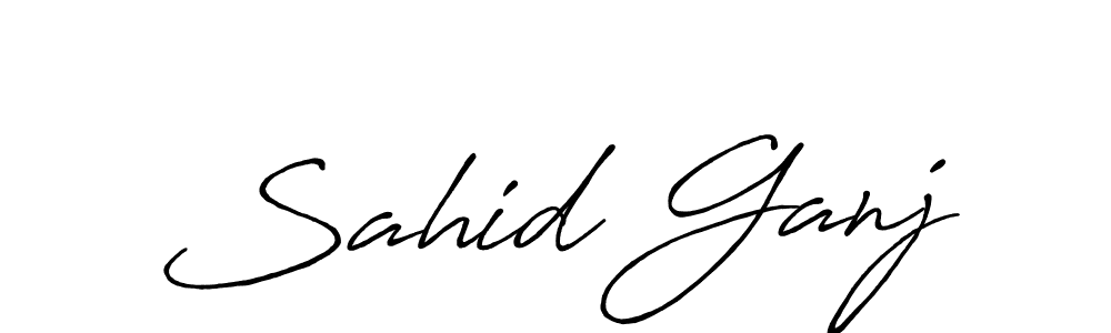 Antro_Vectra_Bolder is a professional signature style that is perfect for those who want to add a touch of class to their signature. It is also a great choice for those who want to make their signature more unique. Get Sahid Ganj name to fancy signature for free. Sahid Ganj signature style 7 images and pictures png