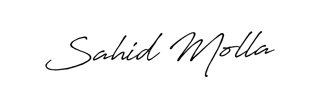How to make Sahid Molla name signature. Use Antro_Vectra_Bolder style for creating short signs online. This is the latest handwritten sign. Sahid Molla signature style 7 images and pictures png