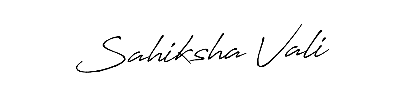 The best way (Antro_Vectra_Bolder) to make a short signature is to pick only two or three words in your name. The name Sahiksha Vali include a total of six letters. For converting this name. Sahiksha Vali signature style 7 images and pictures png