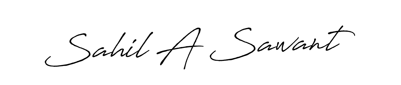 How to make Sahil A Sawant name signature. Use Antro_Vectra_Bolder style for creating short signs online. This is the latest handwritten sign. Sahil A Sawant signature style 7 images and pictures png