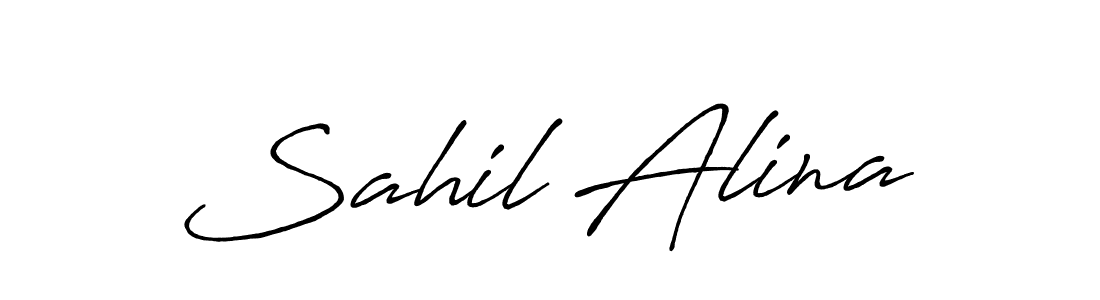 Create a beautiful signature design for name Sahil Alina. With this signature (Antro_Vectra_Bolder) fonts, you can make a handwritten signature for free. Sahil Alina signature style 7 images and pictures png