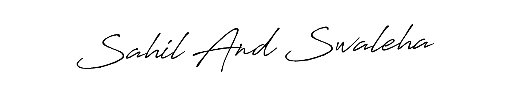 The best way (Antro_Vectra_Bolder) to make a short signature is to pick only two or three words in your name. The name Sahil And Swaleha include a total of six letters. For converting this name. Sahil And Swaleha signature style 7 images and pictures png