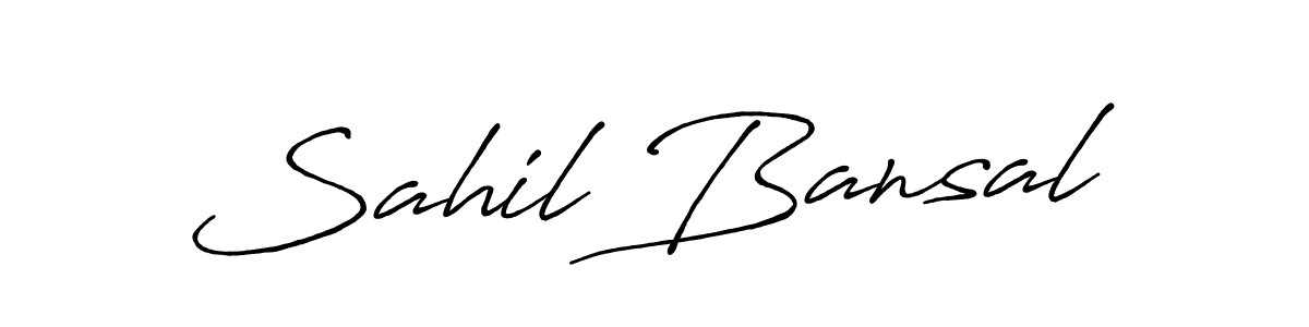 Sahil Bansal stylish signature style. Best Handwritten Sign (Antro_Vectra_Bolder) for my name. Handwritten Signature Collection Ideas for my name Sahil Bansal. Sahil Bansal signature style 7 images and pictures png