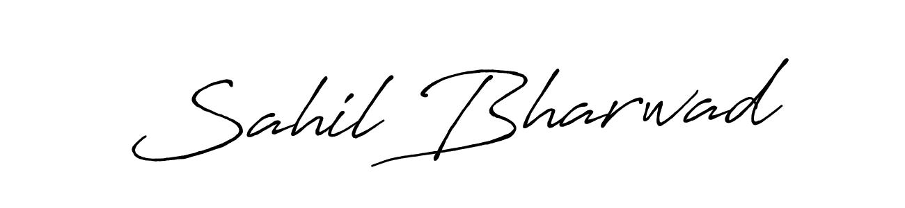 Make a beautiful signature design for name Sahil Bharwad. With this signature (Antro_Vectra_Bolder) style, you can create a handwritten signature for free. Sahil Bharwad signature style 7 images and pictures png