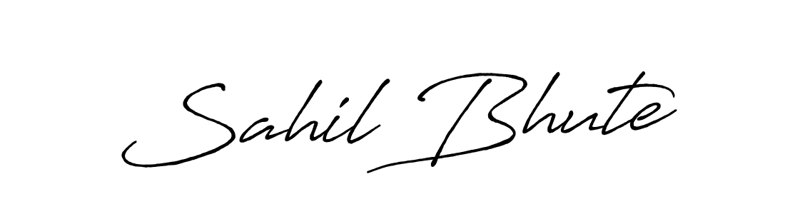 How to make Sahil Bhute name signature. Use Antro_Vectra_Bolder style for creating short signs online. This is the latest handwritten sign. Sahil Bhute signature style 7 images and pictures png