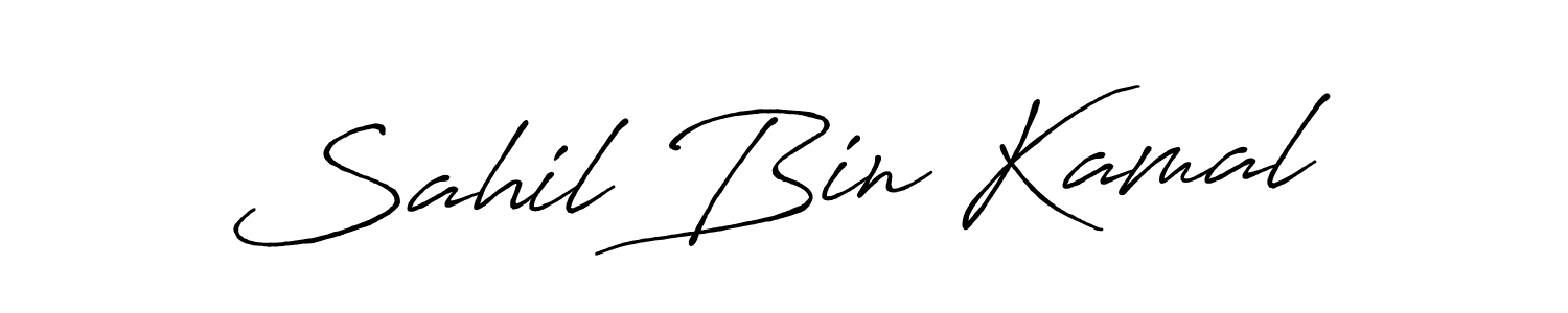 Make a beautiful signature design for name Sahil Bin Kamal. With this signature (Antro_Vectra_Bolder) style, you can create a handwritten signature for free. Sahil Bin Kamal signature style 7 images and pictures png