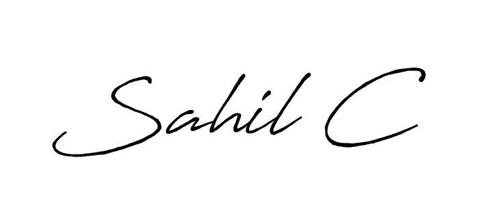 Similarly Antro_Vectra_Bolder is the best handwritten signature design. Signature creator online .You can use it as an online autograph creator for name Sahil C. Sahil C signature style 7 images and pictures png