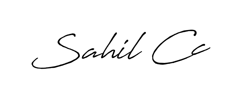 You should practise on your own different ways (Antro_Vectra_Bolder) to write your name (Sahil Cc) in signature. don't let someone else do it for you. Sahil Cc signature style 7 images and pictures png