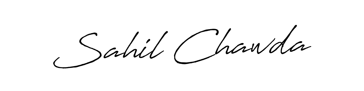 How to make Sahil Chawda name signature. Use Antro_Vectra_Bolder style for creating short signs online. This is the latest handwritten sign. Sahil Chawda signature style 7 images and pictures png