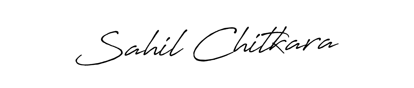 How to make Sahil Chitkara name signature. Use Antro_Vectra_Bolder style for creating short signs online. This is the latest handwritten sign. Sahil Chitkara signature style 7 images and pictures png