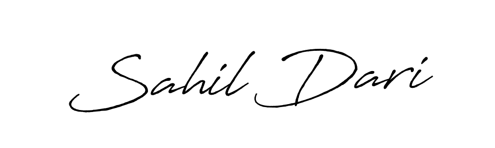 This is the best signature style for the Sahil Dari name. Also you like these signature font (Antro_Vectra_Bolder). Mix name signature. Sahil Dari signature style 7 images and pictures png