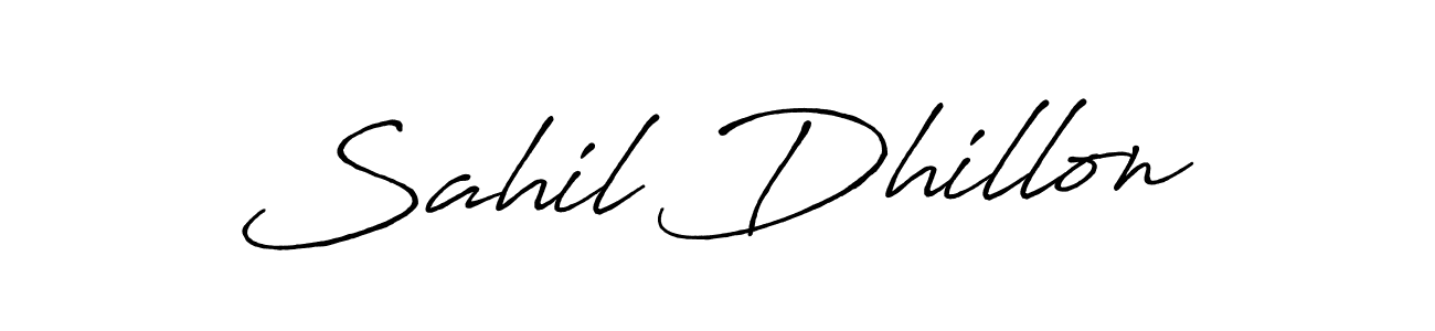 Make a beautiful signature design for name Sahil Dhillon. With this signature (Antro_Vectra_Bolder) style, you can create a handwritten signature for free. Sahil Dhillon signature style 7 images and pictures png