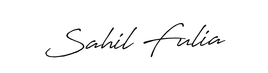 Also You can easily find your signature by using the search form. We will create Sahil Fulia name handwritten signature images for you free of cost using Antro_Vectra_Bolder sign style. Sahil Fulia signature style 7 images and pictures png