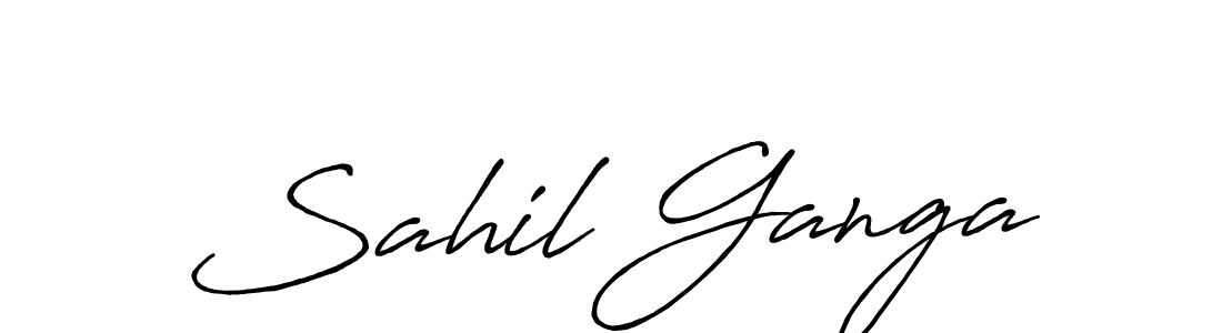How to make Sahil Ganga name signature. Use Antro_Vectra_Bolder style for creating short signs online. This is the latest handwritten sign. Sahil Ganga signature style 7 images and pictures png