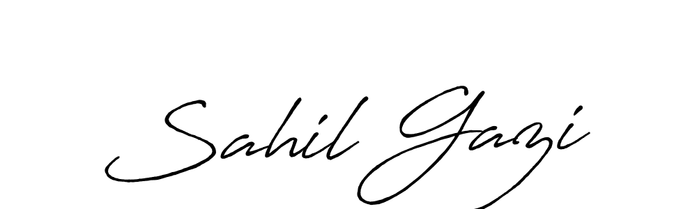 Antro_Vectra_Bolder is a professional signature style that is perfect for those who want to add a touch of class to their signature. It is also a great choice for those who want to make their signature more unique. Get Sahil Gazi name to fancy signature for free. Sahil Gazi signature style 7 images and pictures png