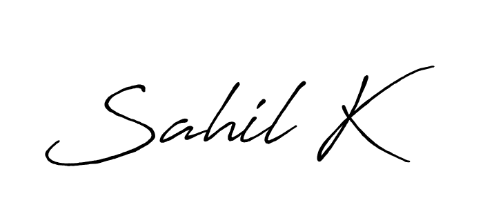 Once you've used our free online signature maker to create your best signature Antro_Vectra_Bolder style, it's time to enjoy all of the benefits that Sahil K name signing documents. Sahil K signature style 7 images and pictures png