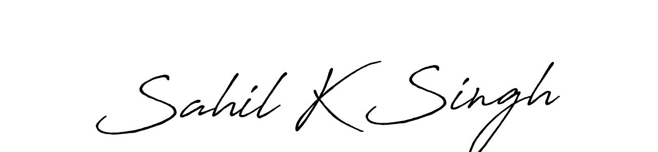 Make a short Sahil K Singh signature style. Manage your documents anywhere anytime using Antro_Vectra_Bolder. Create and add eSignatures, submit forms, share and send files easily. Sahil K Singh signature style 7 images and pictures png