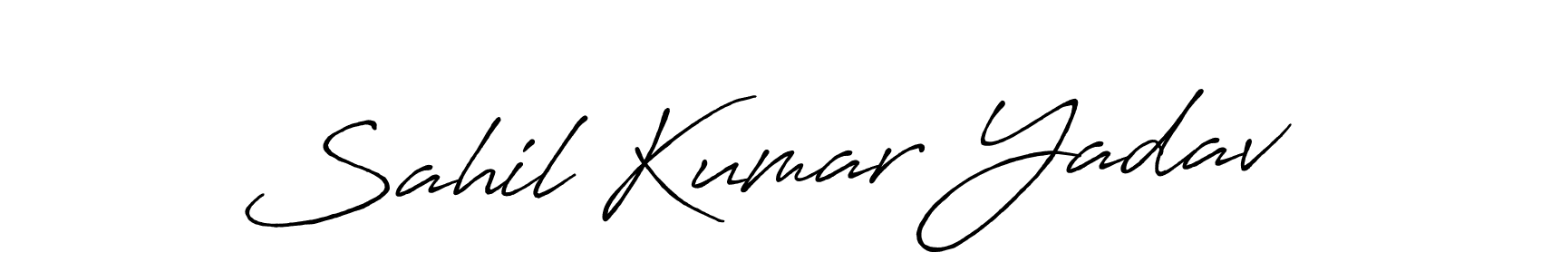 How to make Sahil Kumar Yadav name signature. Use Antro_Vectra_Bolder style for creating short signs online. This is the latest handwritten sign. Sahil Kumar Yadav signature style 7 images and pictures png