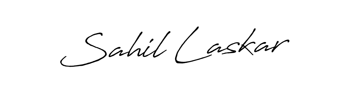 How to make Sahil Laskar name signature. Use Antro_Vectra_Bolder style for creating short signs online. This is the latest handwritten sign. Sahil Laskar signature style 7 images and pictures png