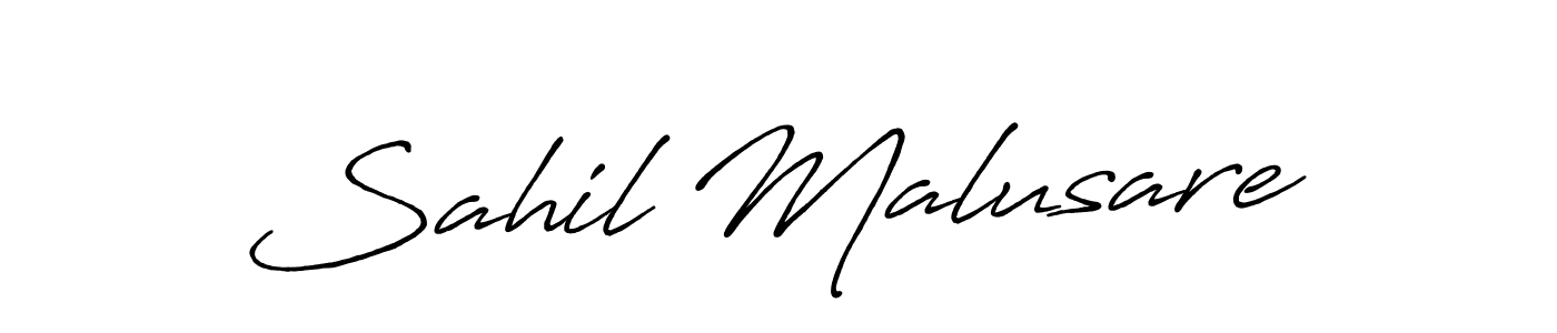 How to make Sahil Malusare name signature. Use Antro_Vectra_Bolder style for creating short signs online. This is the latest handwritten sign. Sahil Malusare signature style 7 images and pictures png