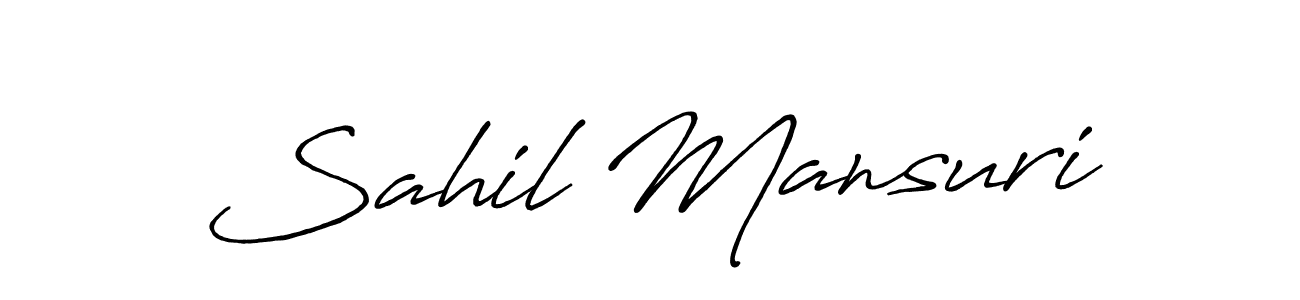 Sahil Mansuri stylish signature style. Best Handwritten Sign (Antro_Vectra_Bolder) for my name. Handwritten Signature Collection Ideas for my name Sahil Mansuri. Sahil Mansuri signature style 7 images and pictures png
