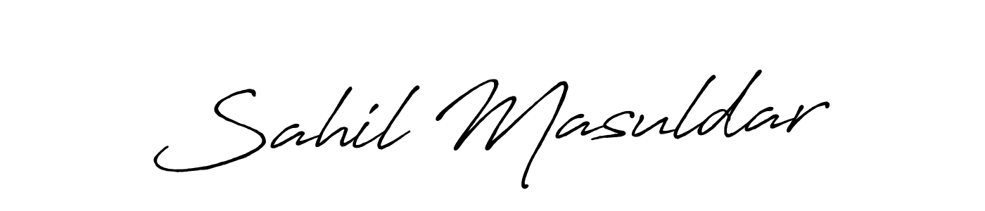 The best way (Antro_Vectra_Bolder) to make a short signature is to pick only two or three words in your name. The name Sahil Masuldar include a total of six letters. For converting this name. Sahil Masuldar signature style 7 images and pictures png