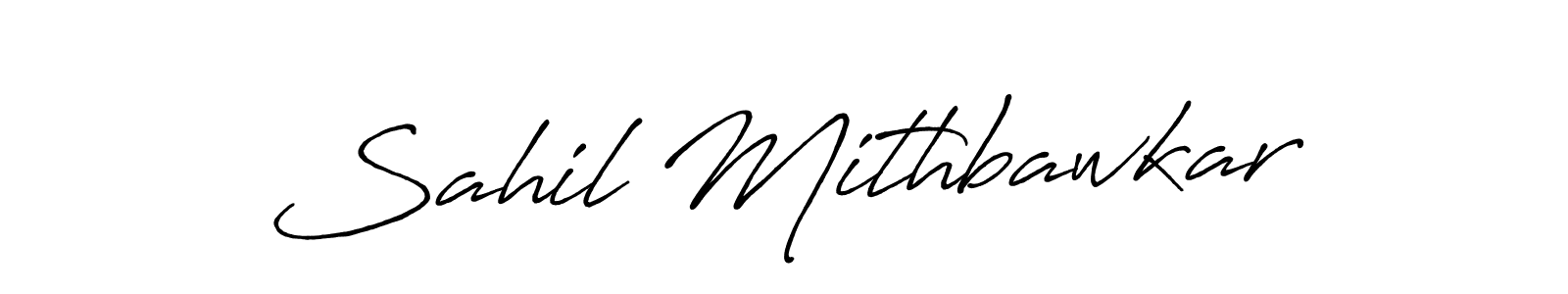Antro_Vectra_Bolder is a professional signature style that is perfect for those who want to add a touch of class to their signature. It is also a great choice for those who want to make their signature more unique. Get Sahil Mithbawkar name to fancy signature for free. Sahil Mithbawkar signature style 7 images and pictures png