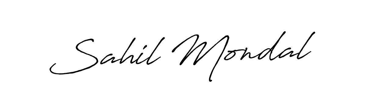 Sahil Mondal stylish signature style. Best Handwritten Sign (Antro_Vectra_Bolder) for my name. Handwritten Signature Collection Ideas for my name Sahil Mondal. Sahil Mondal signature style 7 images and pictures png