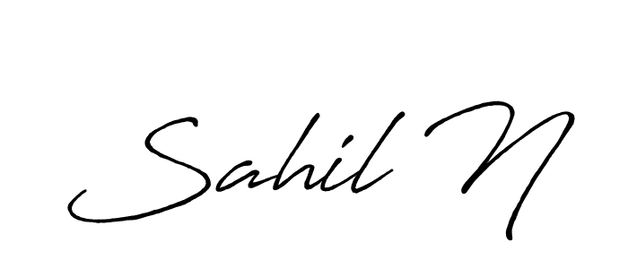 This is the best signature style for the Sahil N name. Also you like these signature font (Antro_Vectra_Bolder). Mix name signature. Sahil N signature style 7 images and pictures png