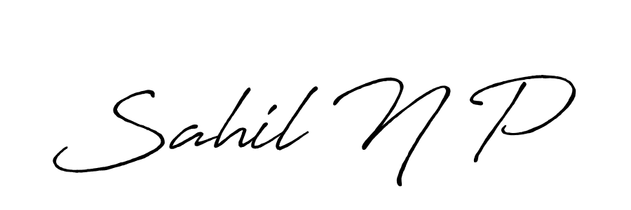 Similarly Antro_Vectra_Bolder is the best handwritten signature design. Signature creator online .You can use it as an online autograph creator for name Sahil N P. Sahil N P signature style 7 images and pictures png