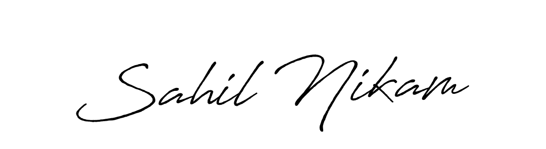 if you are searching for the best signature style for your name Sahil Nikam. so please give up your signature search. here we have designed multiple signature styles  using Antro_Vectra_Bolder. Sahil Nikam signature style 7 images and pictures png