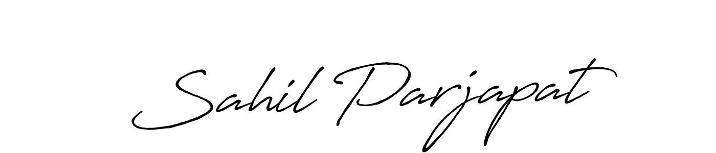 Use a signature maker to create a handwritten signature online. With this signature software, you can design (Antro_Vectra_Bolder) your own signature for name Sahil Parjapat. Sahil Parjapat signature style 7 images and pictures png