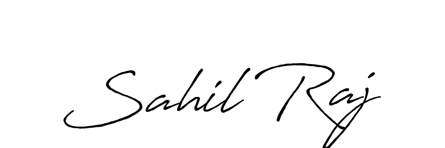 Use a signature maker to create a handwritten signature online. With this signature software, you can design (Antro_Vectra_Bolder) your own signature for name Sahil Raj. Sahil Raj signature style 7 images and pictures png