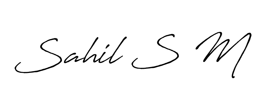 Also we have Sahil S M name is the best signature style. Create professional handwritten signature collection using Antro_Vectra_Bolder autograph style. Sahil S M signature style 7 images and pictures png