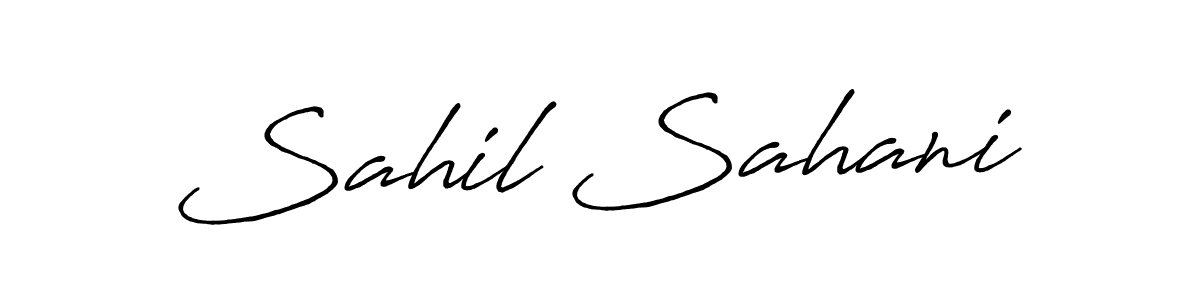 Also we have Sahil Sahani name is the best signature style. Create professional handwritten signature collection using Antro_Vectra_Bolder autograph style. Sahil Sahani signature style 7 images and pictures png