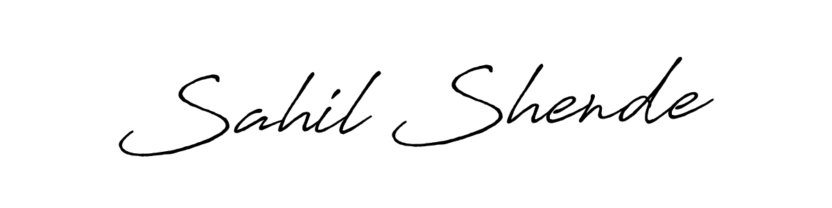 The best way (Antro_Vectra_Bolder) to make a short signature is to pick only two or three words in your name. The name Sahil Shende include a total of six letters. For converting this name. Sahil Shende signature style 7 images and pictures png