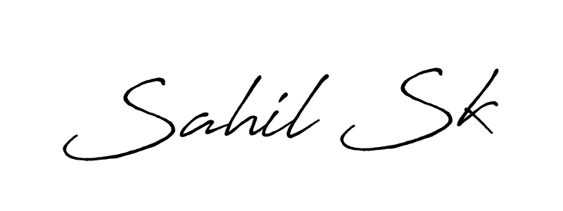 Use a signature maker to create a handwritten signature online. With this signature software, you can design (Antro_Vectra_Bolder) your own signature for name Sahil Sk. Sahil Sk signature style 7 images and pictures png