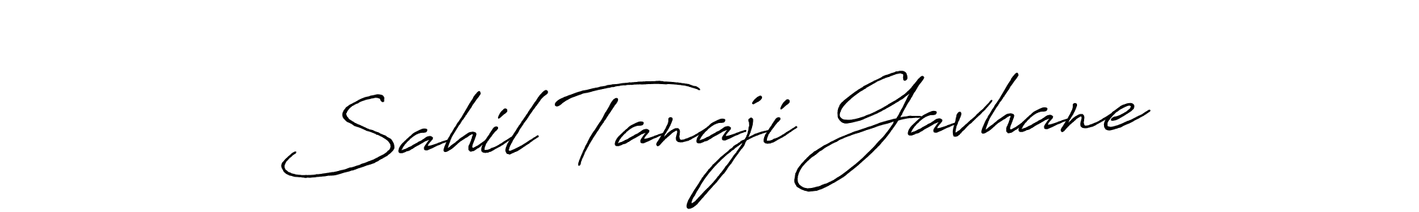 This is the best signature style for the Sahil Tanaji Gavhane name. Also you like these signature font (Antro_Vectra_Bolder). Mix name signature. Sahil Tanaji Gavhane signature style 7 images and pictures png