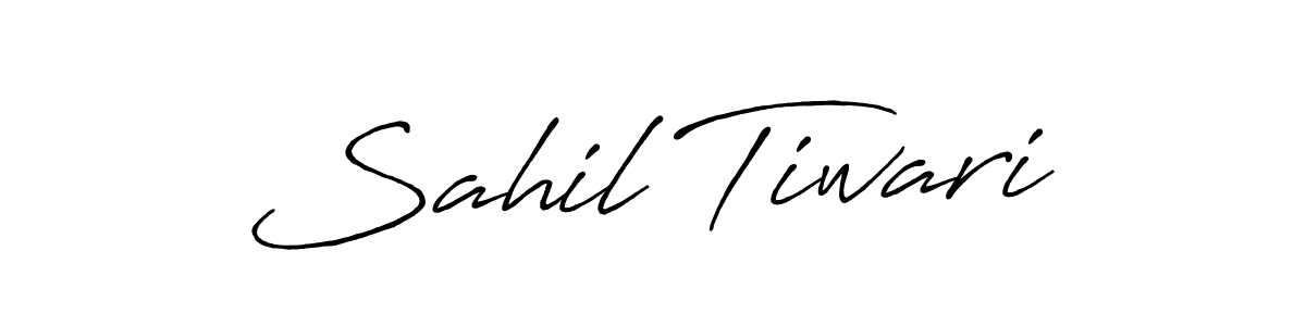 How to make Sahil Tiwari name signature. Use Antro_Vectra_Bolder style for creating short signs online. This is the latest handwritten sign. Sahil Tiwari signature style 7 images and pictures png