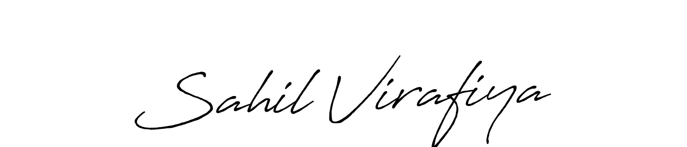 Create a beautiful signature design for name Sahil Virafiya. With this signature (Antro_Vectra_Bolder) fonts, you can make a handwritten signature for free. Sahil Virafiya signature style 7 images and pictures png