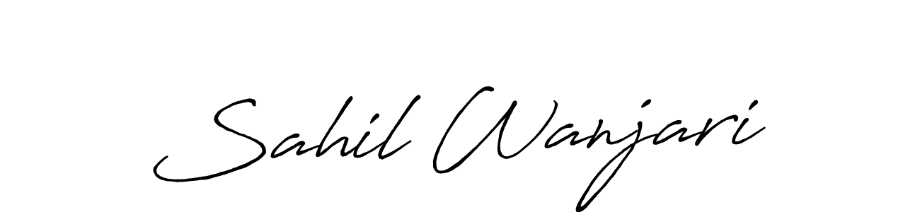 The best way (Antro_Vectra_Bolder) to make a short signature is to pick only two or three words in your name. The name Sahil Wanjari include a total of six letters. For converting this name. Sahil Wanjari signature style 7 images and pictures png