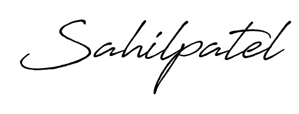 Create a personalized artistic stamp with Sahilpatel in Antro_Vectra_Bolder font. Perfect for visual artists, designers, and influencers. Sahilpatel signature style 7 images and pictures png