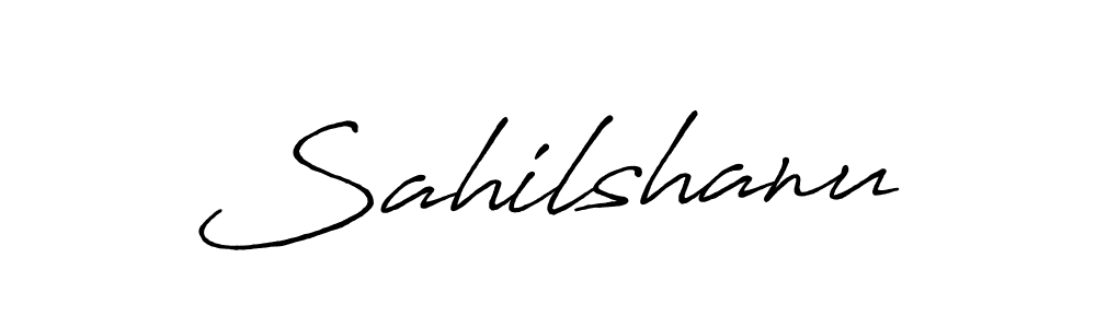 Use a signature maker to create a handwritten signature online. With this signature software, you can design (Antro_Vectra_Bolder) your own signature for name Sahilshanu. Sahilshanu signature style 7 images and pictures png