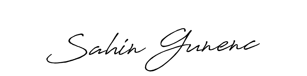 Sahin Gunenc stylish signature style. Best Handwritten Sign (Antro_Vectra_Bolder) for my name. Handwritten Signature Collection Ideas for my name Sahin Gunenc. Sahin Gunenc signature style 7 images and pictures png