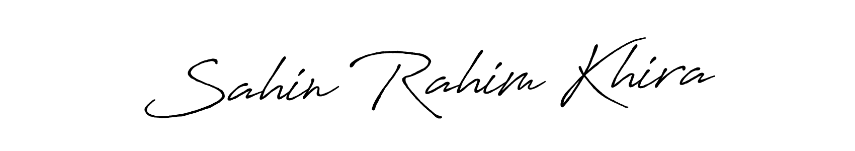 How to make Sahin Rahim Khira name signature. Use Antro_Vectra_Bolder style for creating short signs online. This is the latest handwritten sign. Sahin Rahim Khira signature style 7 images and pictures png