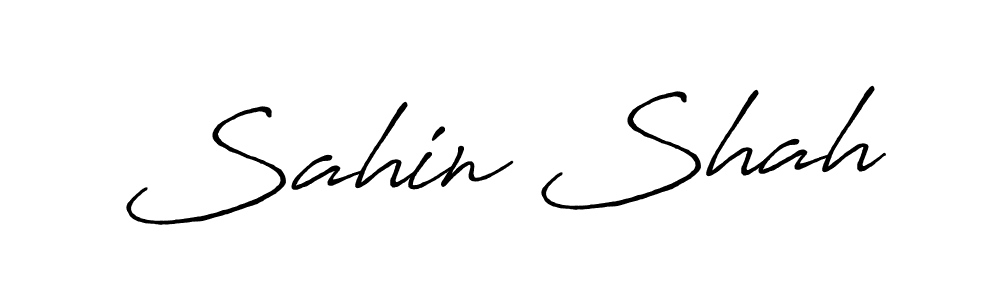 How to make Sahin Shah name signature. Use Antro_Vectra_Bolder style for creating short signs online. This is the latest handwritten sign. Sahin Shah signature style 7 images and pictures png