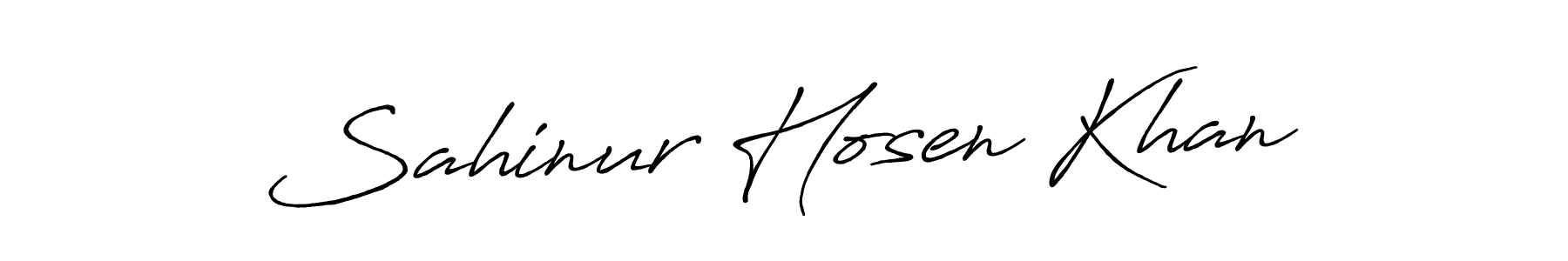 Make a beautiful signature design for name Sahinur Hosen Khan. With this signature (Antro_Vectra_Bolder) style, you can create a handwritten signature for free. Sahinur Hosen Khan signature style 7 images and pictures png