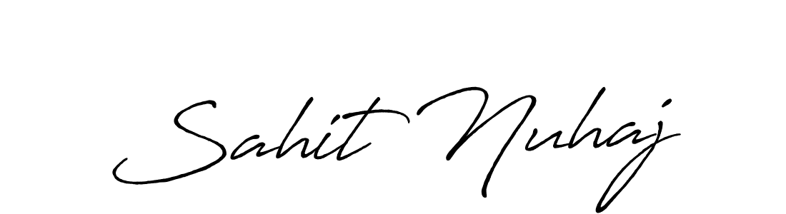 Make a beautiful signature design for name Sahit Nuhaj. With this signature (Antro_Vectra_Bolder) style, you can create a handwritten signature for free. Sahit Nuhaj signature style 7 images and pictures png