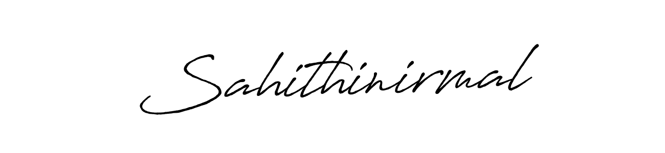 The best way (Antro_Vectra_Bolder) to make a short signature is to pick only two or three words in your name. The name Sahithinirmal include a total of six letters. For converting this name. Sahithinirmal signature style 7 images and pictures png
