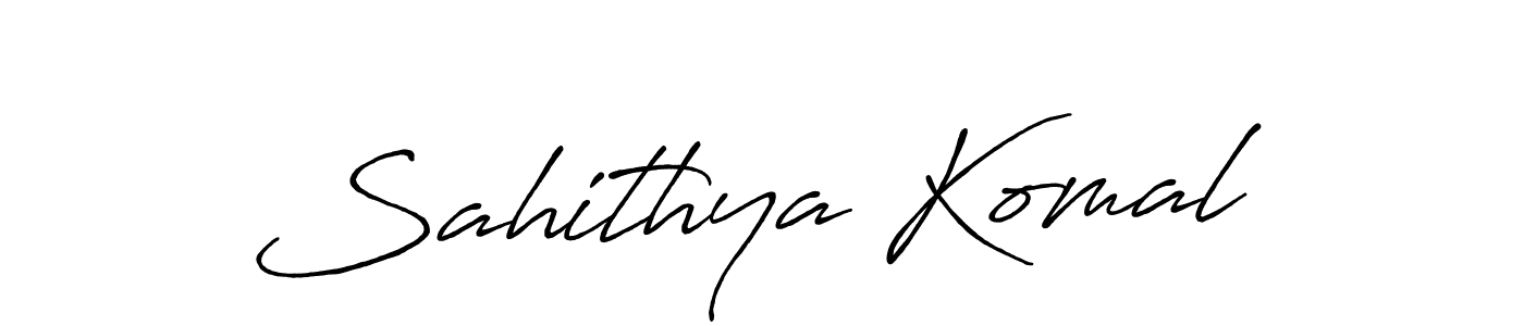 Also we have Sahithya Komal name is the best signature style. Create professional handwritten signature collection using Antro_Vectra_Bolder autograph style. Sahithya Komal signature style 7 images and pictures png